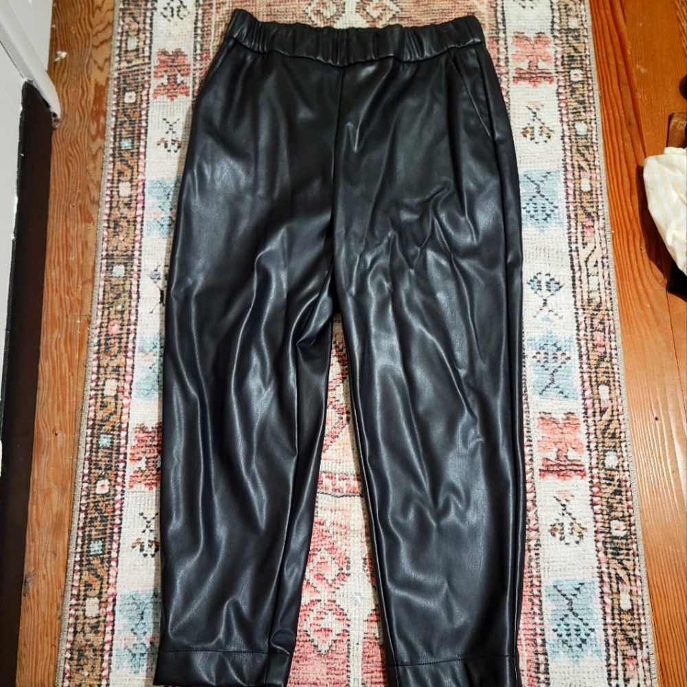 Black Faux Leather Pants